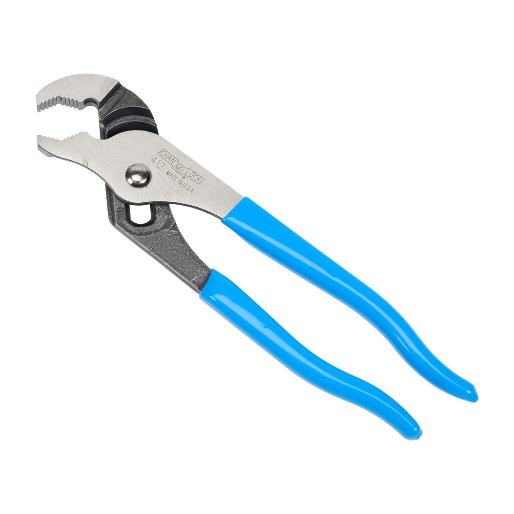 412 - CHANNELLOCK Classic tongue and groove pliers, 6.5in (165mm) overall length, classic grip vinyl handles, V-jaw design.