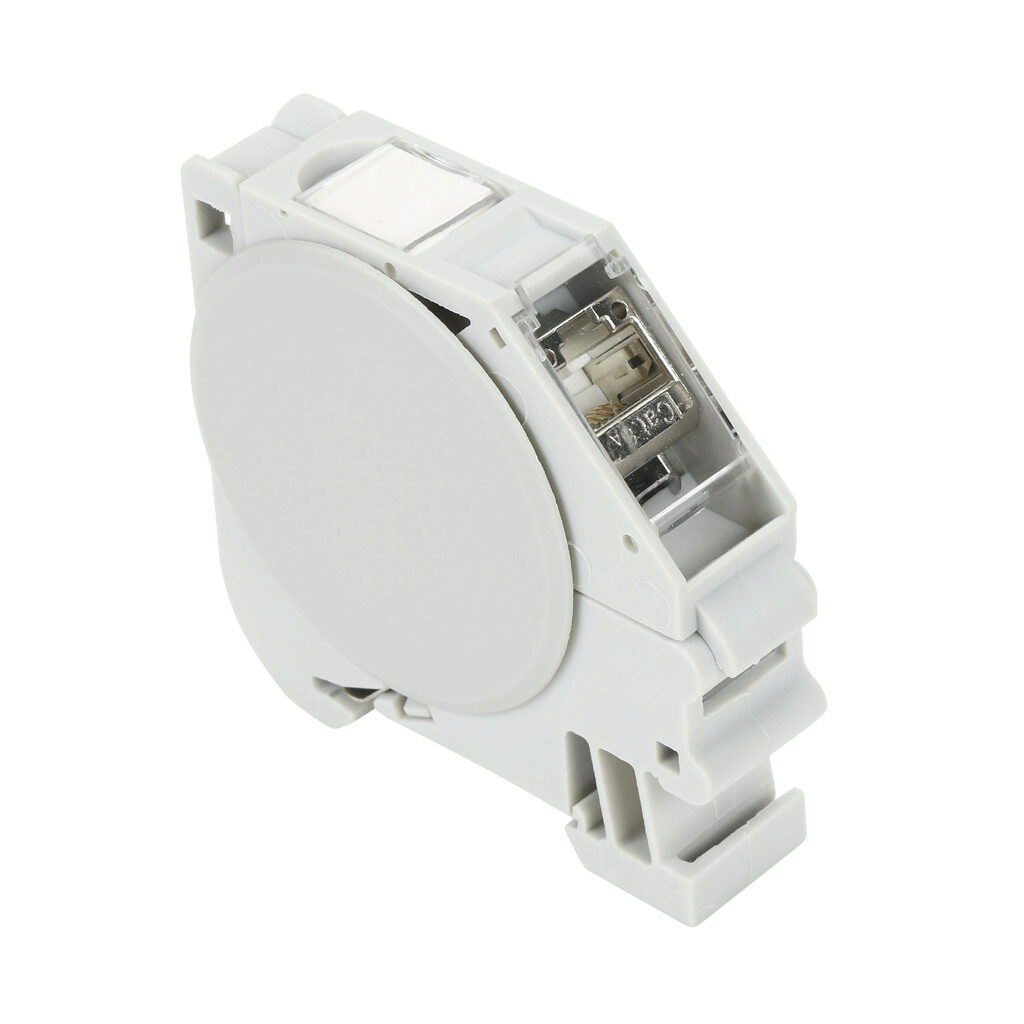 490209 - LUTZE Cat6a Ethernet connector, field-wireable, RJ45 female axial 8-wire/8-pin, accepts cable diameter size up to 9mm, 26-22 AWG, TIA-568B color code, insulation displacement (IDC) connection, IP20.
