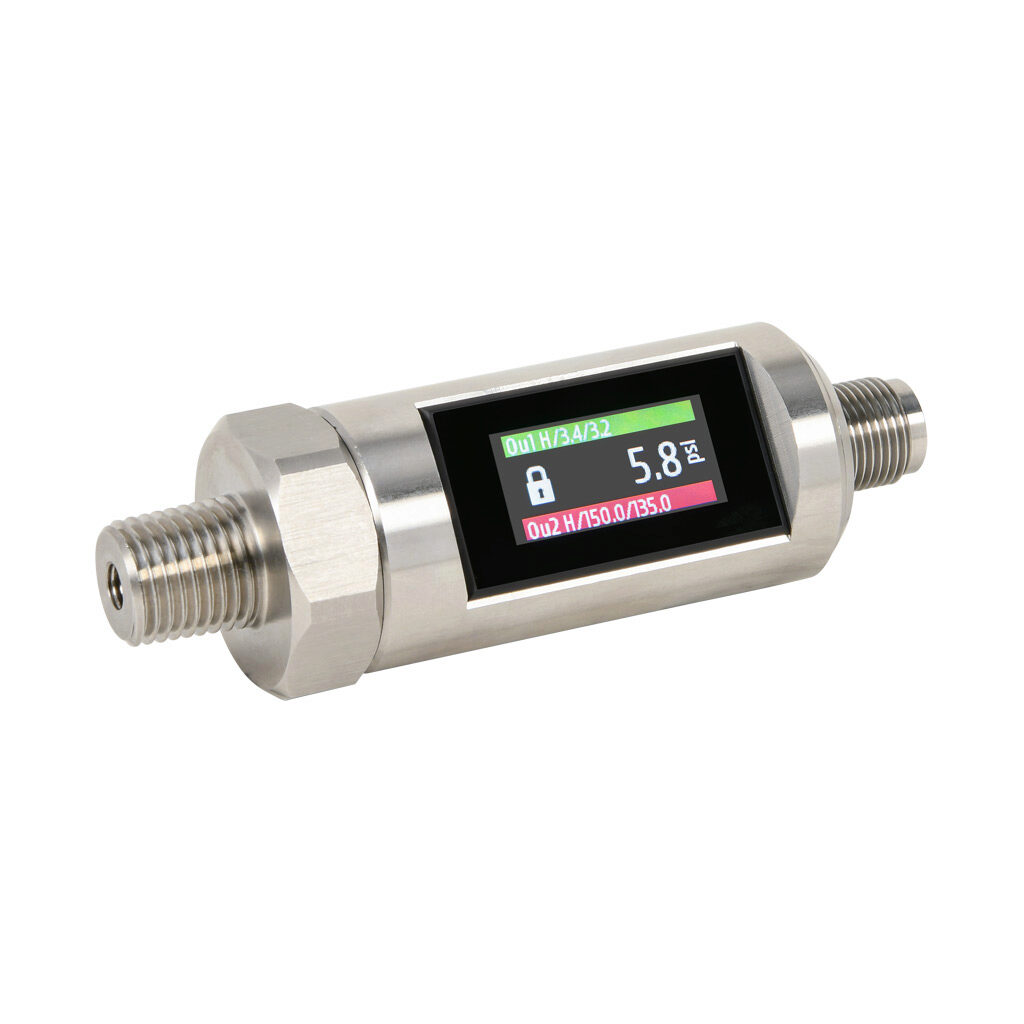 5-11-3132-030200 - MP Sensor P.Touch pressure transmitter, -14.5 to 30 psig range, +/- 0.5% accuracy, ceramic sensing element, FKM seal(s), Output: 2-channel, switch/current/voltage/IO-Link, 1/4in male NPT process connection, 13-30 VDC operating v...