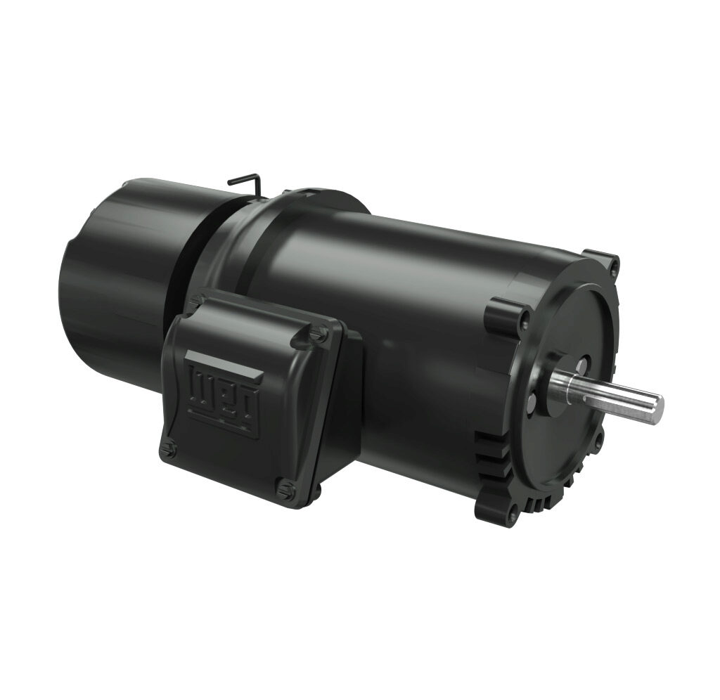 .5018ES3EBMW56CFL-S - WEG Electric S standard efficiency AC induction motor, general purpose, inverter rated and brake, 1/2hp, 3-phase, 208-230/460 VAC, 1800rpm, TEFC, NEMA 56C frame, rolled steel, C-face mount. Stearns 104817100KQ brake assembly ...