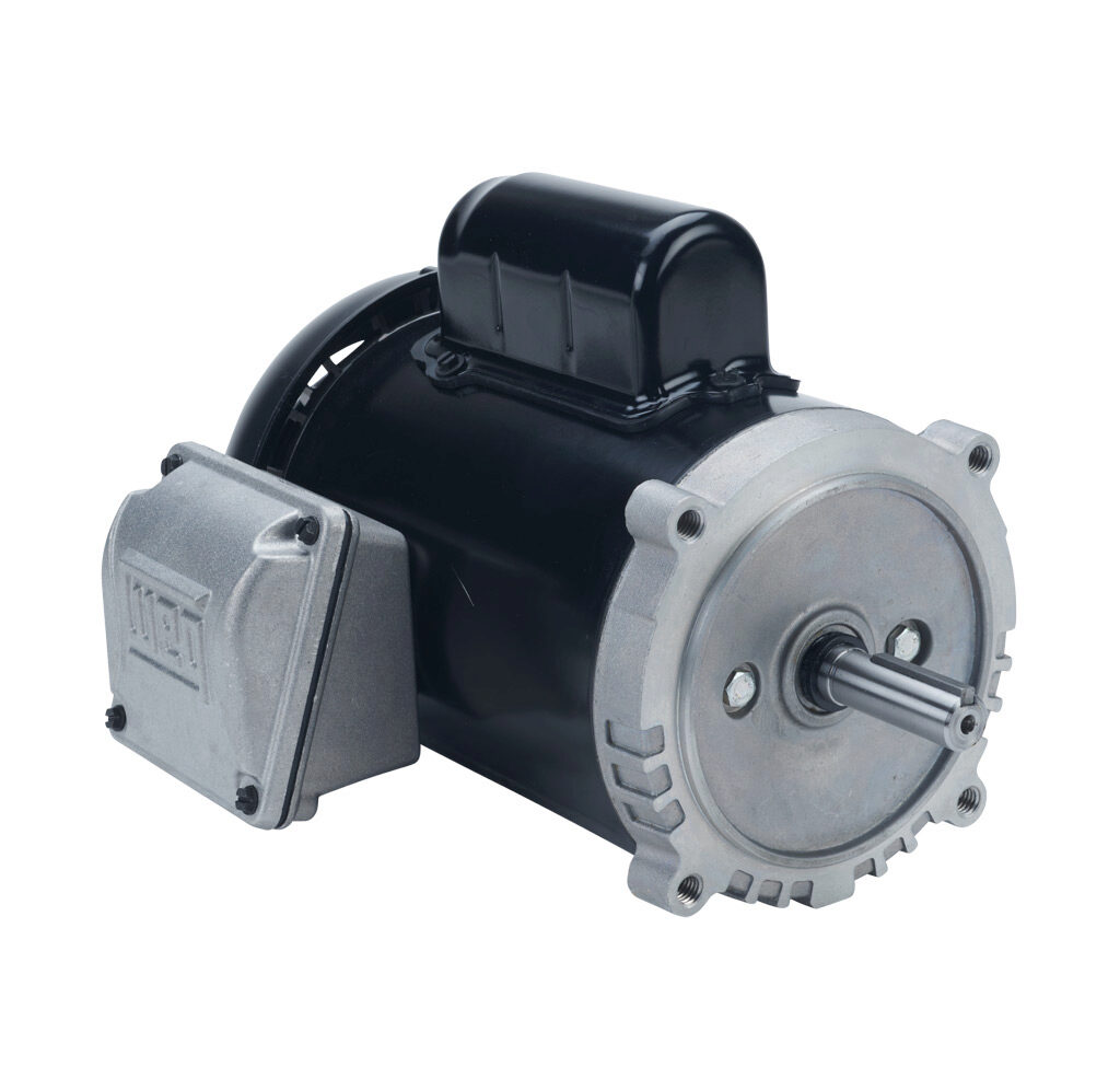 .5036ES1BW56CFL-S - WEG Electric S standard efficiency AC induction motor, general purpose, 1/2hp, 1-phase, 115/208-230 VAC, 3600rpm, TEFC, NEMA 56C frame, rolled steel, C-face mount.