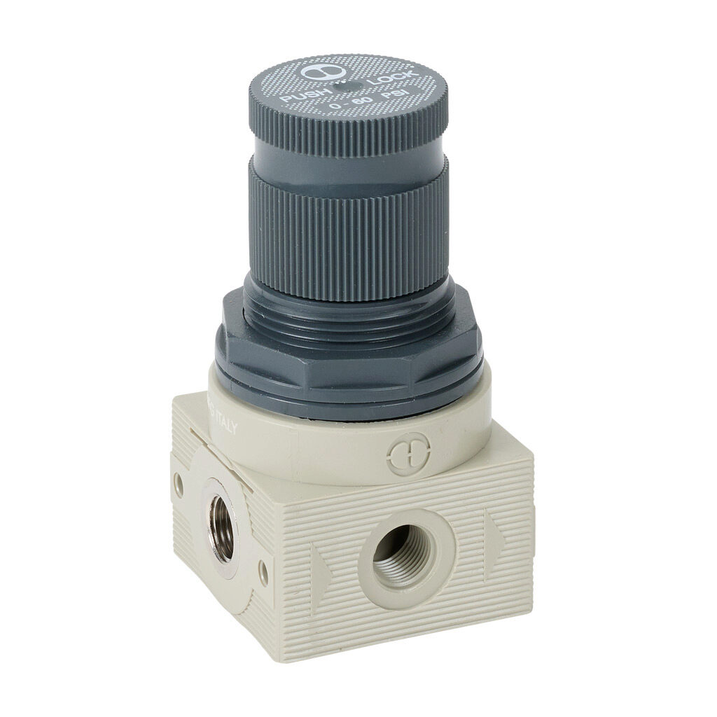 5107002U - Metal Work BIT air regulator, 1/8in female NPT inlet(s), 1/8in female NPT outlet(s), 0-60 psig range. For use with Metal Work BIT series air prep components.