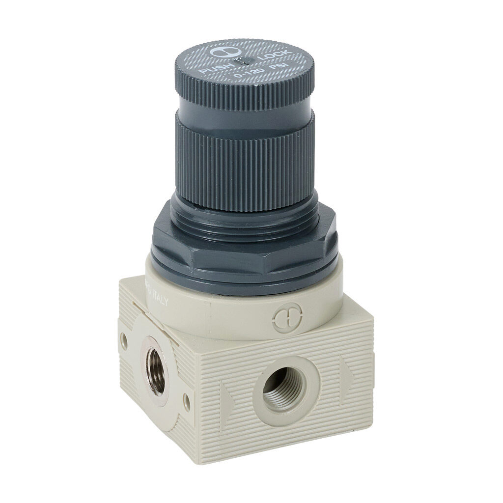 5107003U - Metal Work BIT air regulator, 1/8in female NPT inlet(s), 1/8in female NPT outlet(s), 0-120 psig range. For use with Metal Work BIT series air prep components.