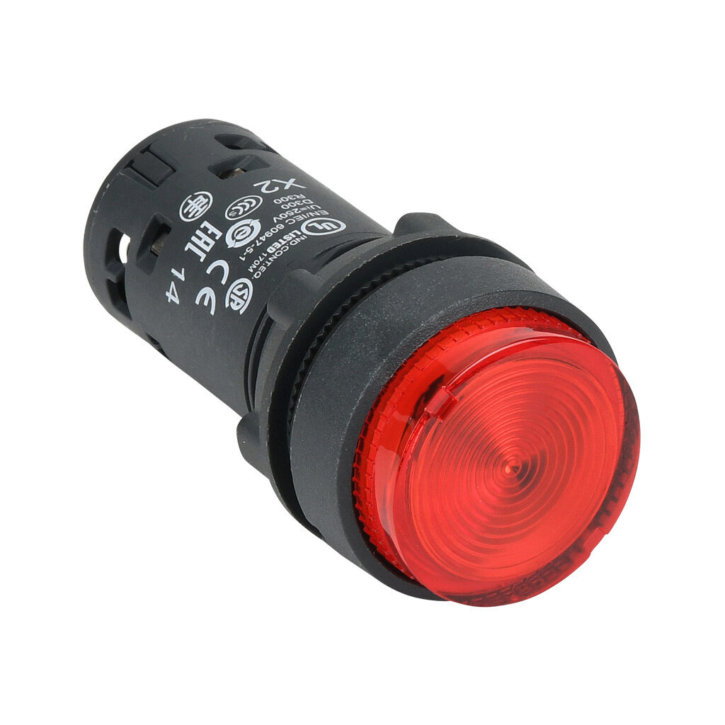 522351 - IDEM compact pushbutton, IP65, 22mm, momentary, LED, (1) N.O. contact(s), plastic base, plastic bezel, Operator: red, extended, 29mm, round, plastic, 24 VAC/VDC, full voltage. For use with UGB series universal gate boxes.