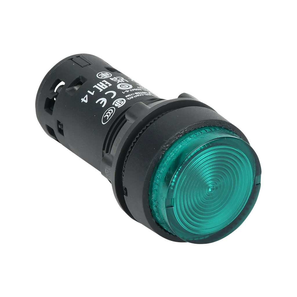 522352 - IDEM compact pushbutton, IP65, 22mm, momentary, LED, (1) N.O. contact(s), plastic base, plastic bezel, Operator: green, extended, 29mm, round, plastic, 24 VAC/VDC, full voltage. For use with UGB series universal gate boxes.