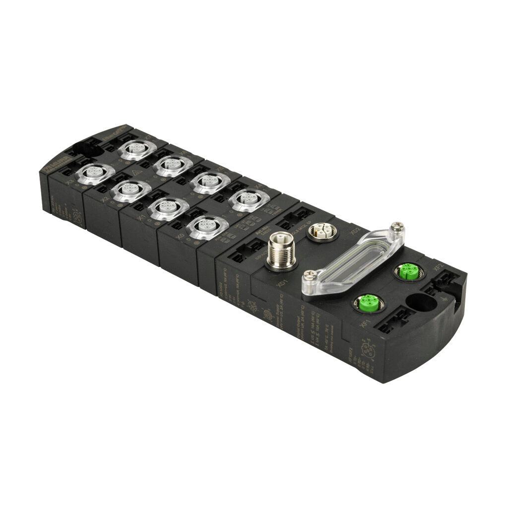 54632 - Murrelektronik Premium EtherCAT IO-Link master, (8) IO-Link capable I/O points, up to (16) discrete I/O points, IO-Link v1.1, 16A, 2A/port, plastic housing, IP65 and IP67, -25 to 70 deg C.