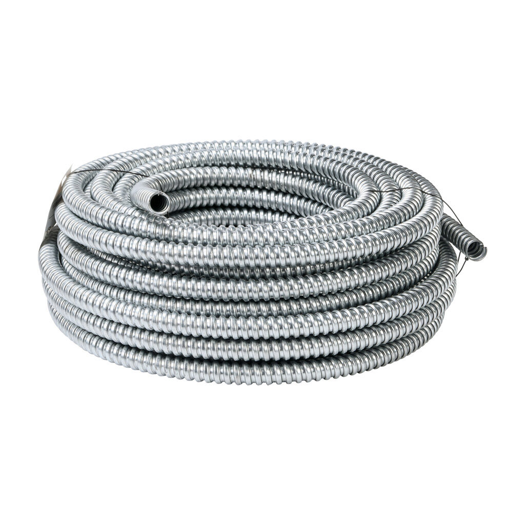 55081802 - Southwire Galflex flexible metallic conduit, reduced wall steel, 1/2in trade size, UL-1 Listed, 100ft/30.4m coil length.