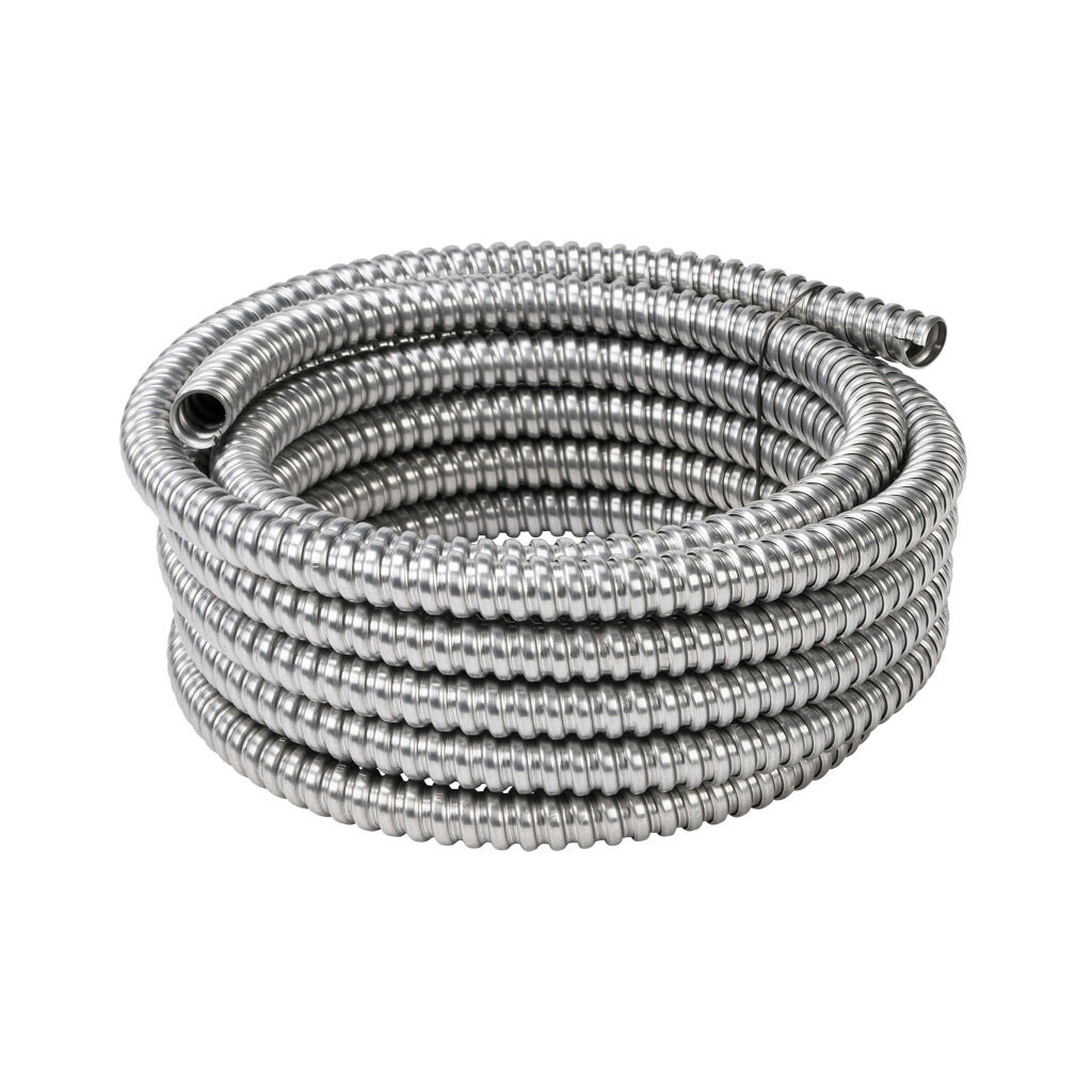 55082121 - Southwire Alflex flexible metallic conduit, reduced wall aluminum, 1/2in trade size, UL-1 Listed, 25ft/7.6m coil length.