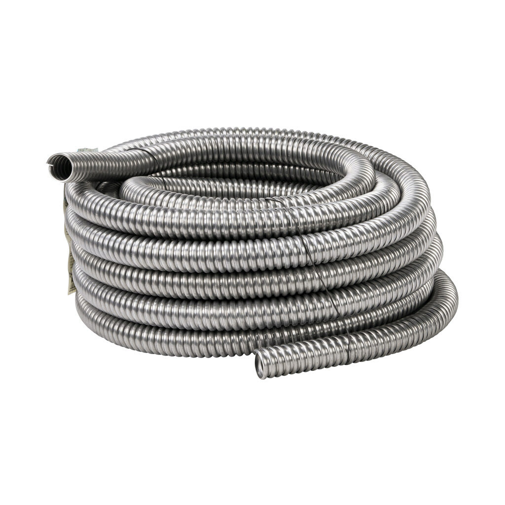 55092501 - Southwire Alflex flexible metallic conduit, reduced wall aluminum, 1in trade size, UL-1 Listed, 50ft/15.2m coil length.