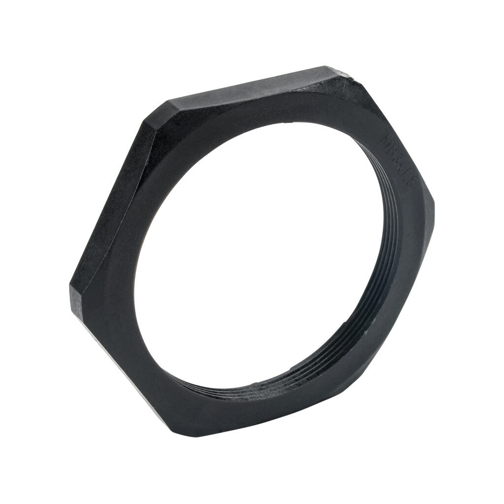 565252 - Murrplastik hex nut, M63 x 1.5mm thread type, polyamide, black. Package of 5.