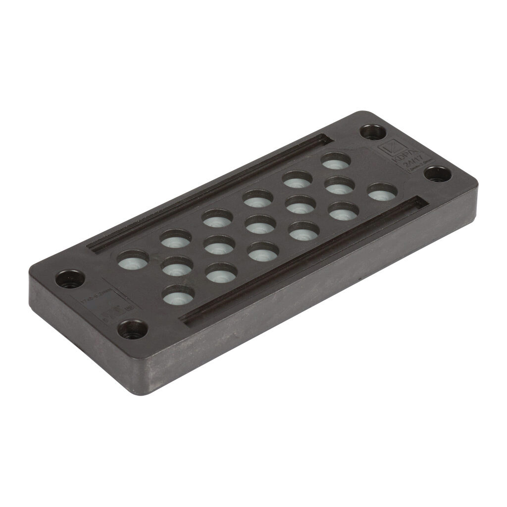 567355 - Murrplastik KDP/X series cable entry system frame, polyamide frame, 24-pin frame, black, (17) 5-9.2mm opening(s), UL Type 12 and 1, IP65.