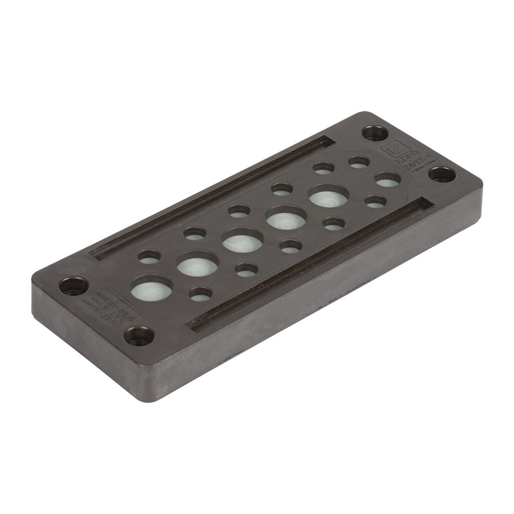 567356 - Murrplastik KDP/X series cable entry system frame, polyamide frame, 24-pin frame, black, (11) 3-6.5mm, (1) 4.1-8.1mm and (5) 8-12.5mm opening(s), UL Type 12 and 1, IP65.