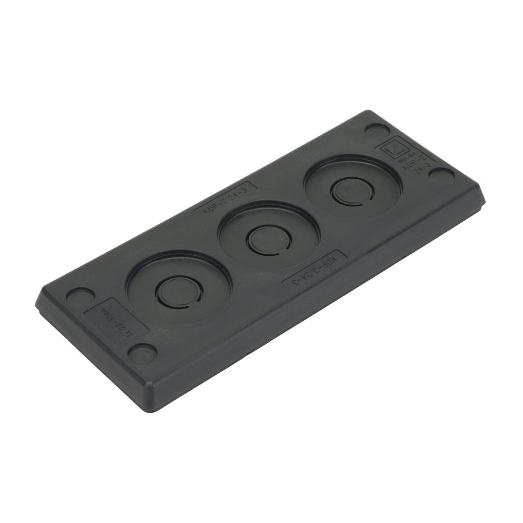 567415 - Murrplastik KDP/Z series cable entry system frame, polypropylene frame, TPS grommet block, 24-pin frame, black, (3) 22-33mm opening(s), UL Type 4X and 12, IP65 IP66 IP67. Package of 5.