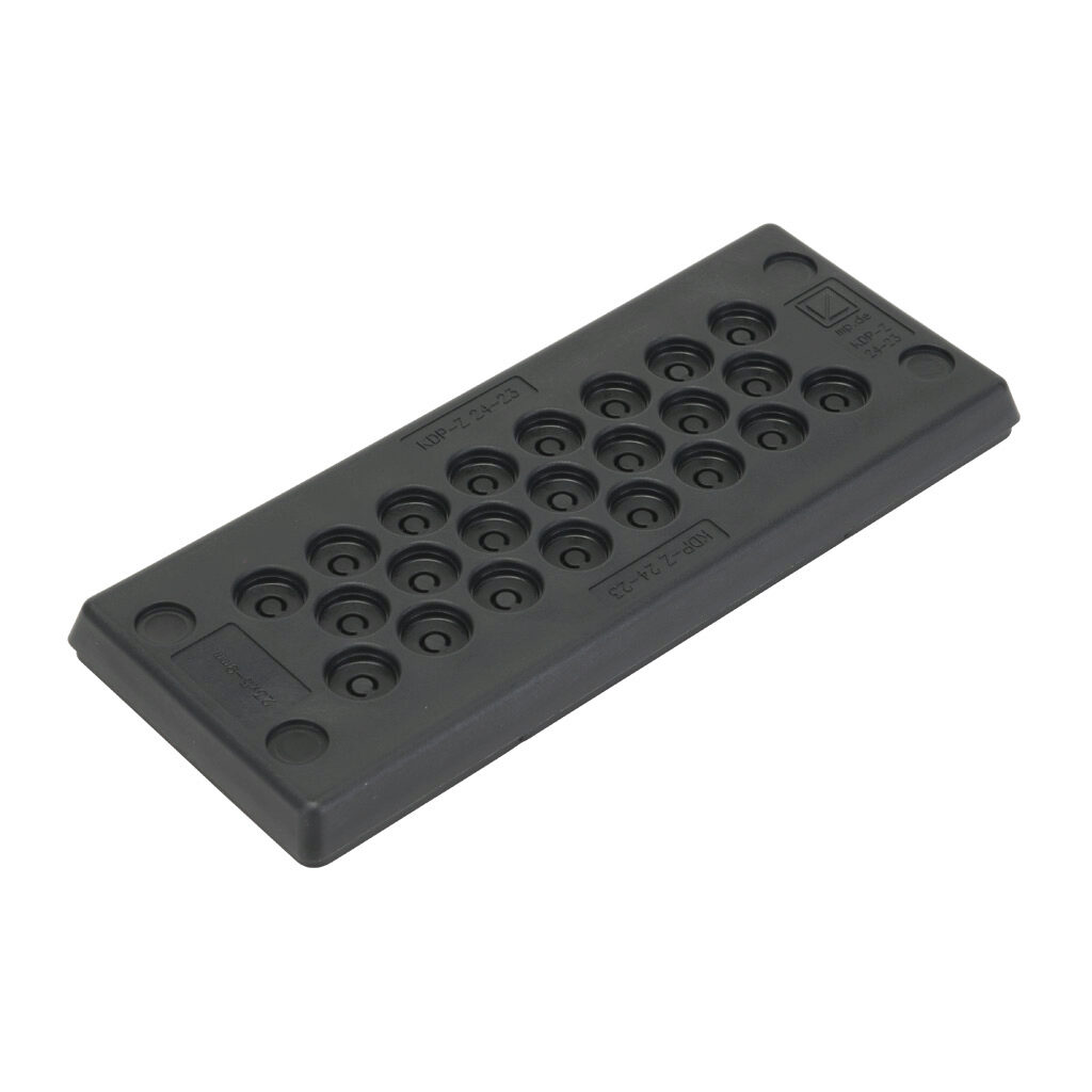 567421 - Murrplastik KDP/Z series cable entry system frame, polypropylene frame, TPS grommet block, 24-pin frame, black, (23) 5-9mm opening(s), UL Type 4X and 12, IP65 IP66 IP67. Package of 5.