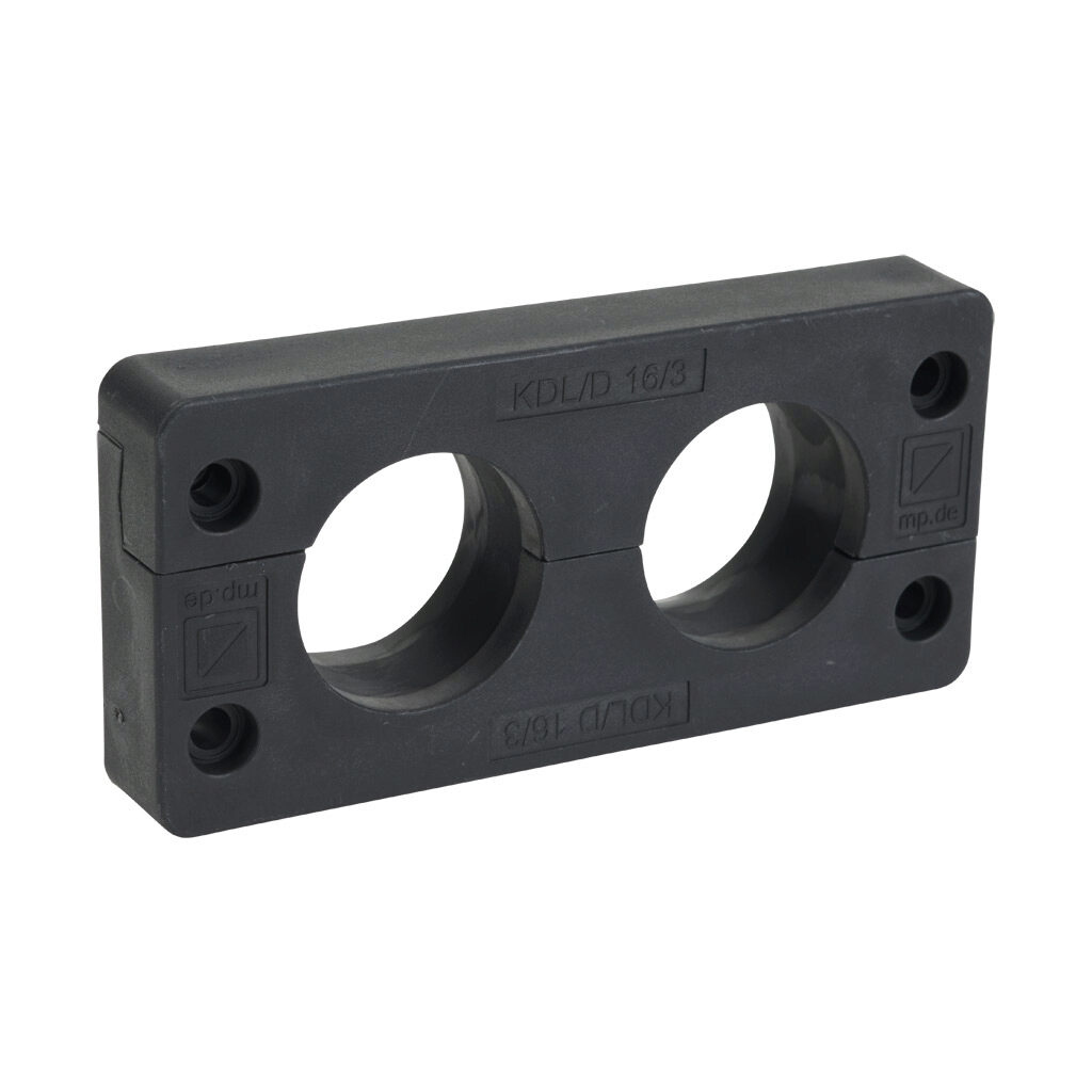 568318 - Murrplastik KDL/D series cable entry system frame, polypropylene frame, TPE grommet block, 16-pin frame, black, (2) large opening(s), UL Type 12, IP65. Requires (2) Murrplastik KDT/X series large grommets.