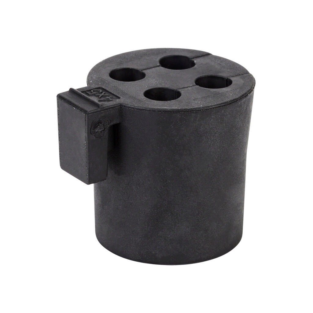 568413 - Murrplastik KDT/X series medium grommet, 4 opening(s), TPE, black, accepts 5mm diameter cable. Package of 4. For use with Murrplastik KDL/D series cable entry system frame.