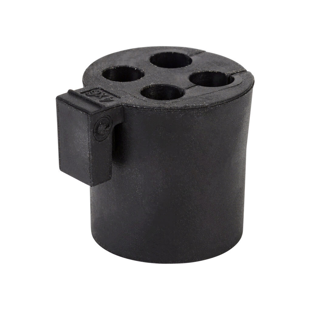 568415 - Murrplastik KDT/X series medium grommet, 4 opening(s), TPE, black, accepts 6mm diameter cable. Package of 4. For use with Murrplastik KDL/D series cable entry system frame.