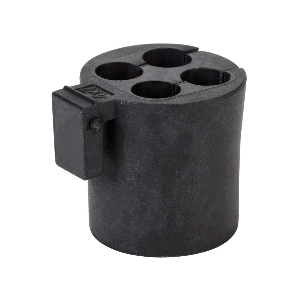 568417 - Murrplastik KDT/X series medium grommet, 4 opening(s), TPE, black, accepts 7mm diameter cable. Package of 4. For use with Murrplastik KDL/D series cable entry system frame.