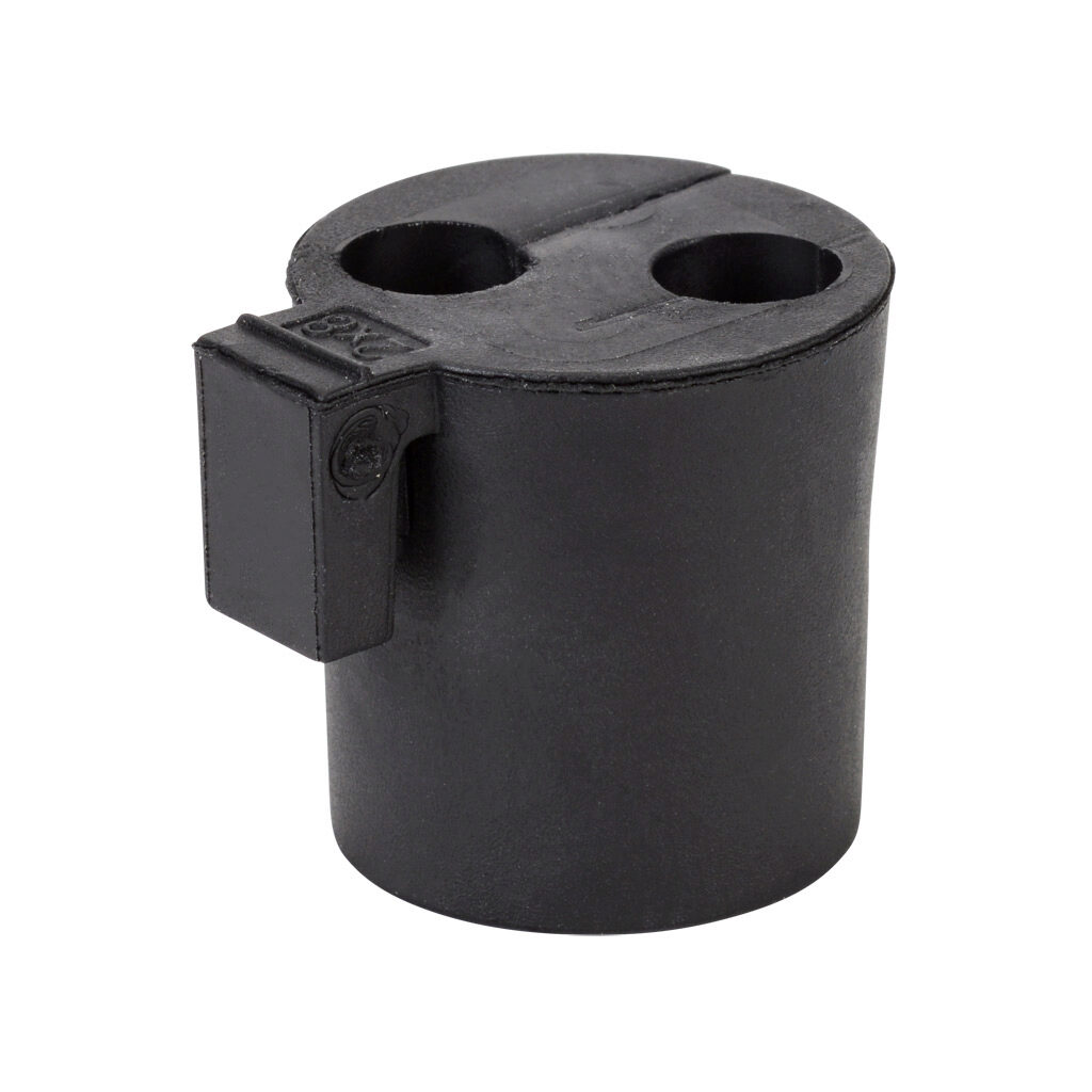 568419 - Murrplastik KDT/X series medium grommet, 2 opening(s), TPE, black, accepts 8mm diameter cable. Package of 4. For use with Murrplastik KDL/D series cable entry system frame.