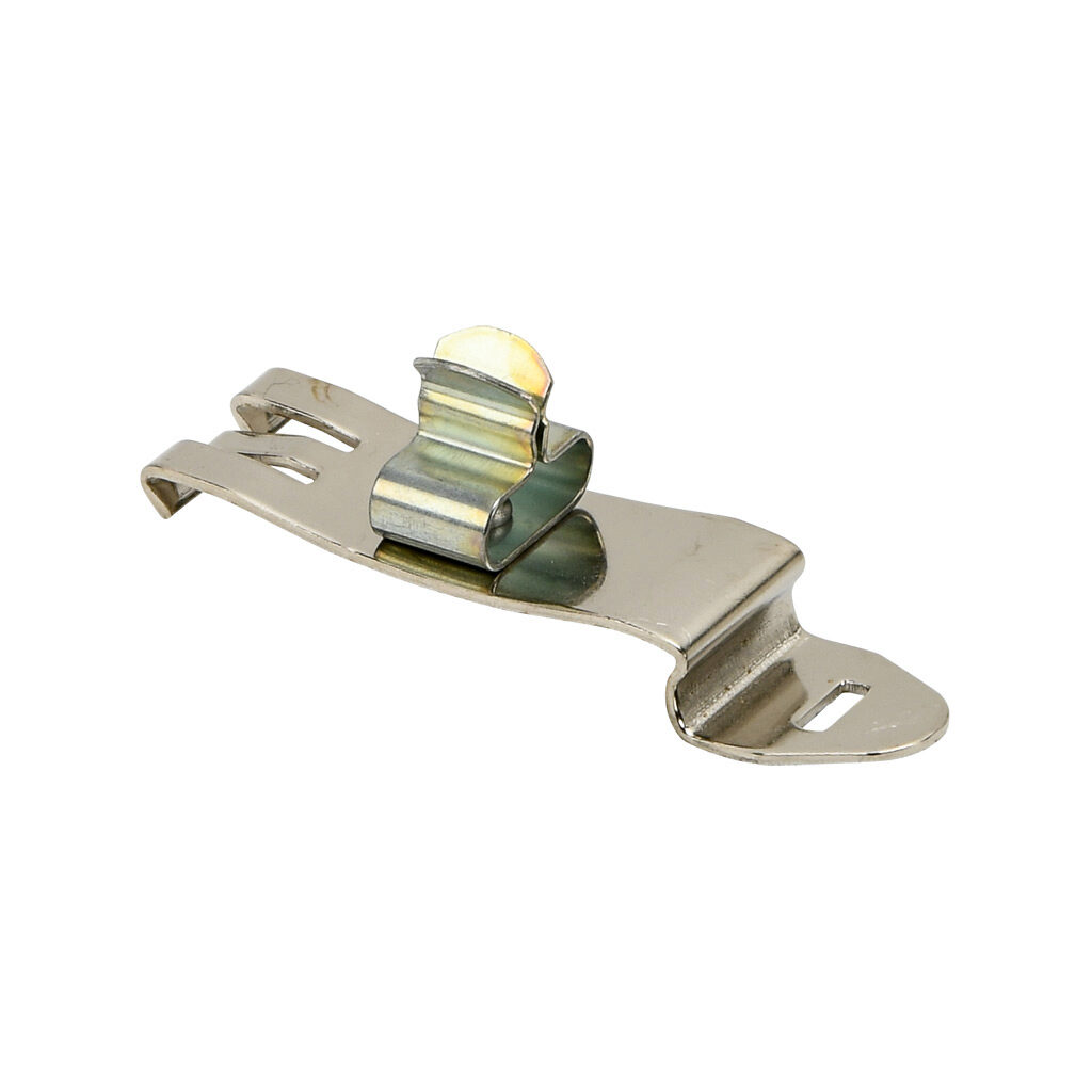 571052 - Murrplastik SCF-EMV series EMC shield cable clip, accepts 0.06-0.12in diameter cable, 35mm DIN rail mount, zinc plated spring steel. Package of 5.