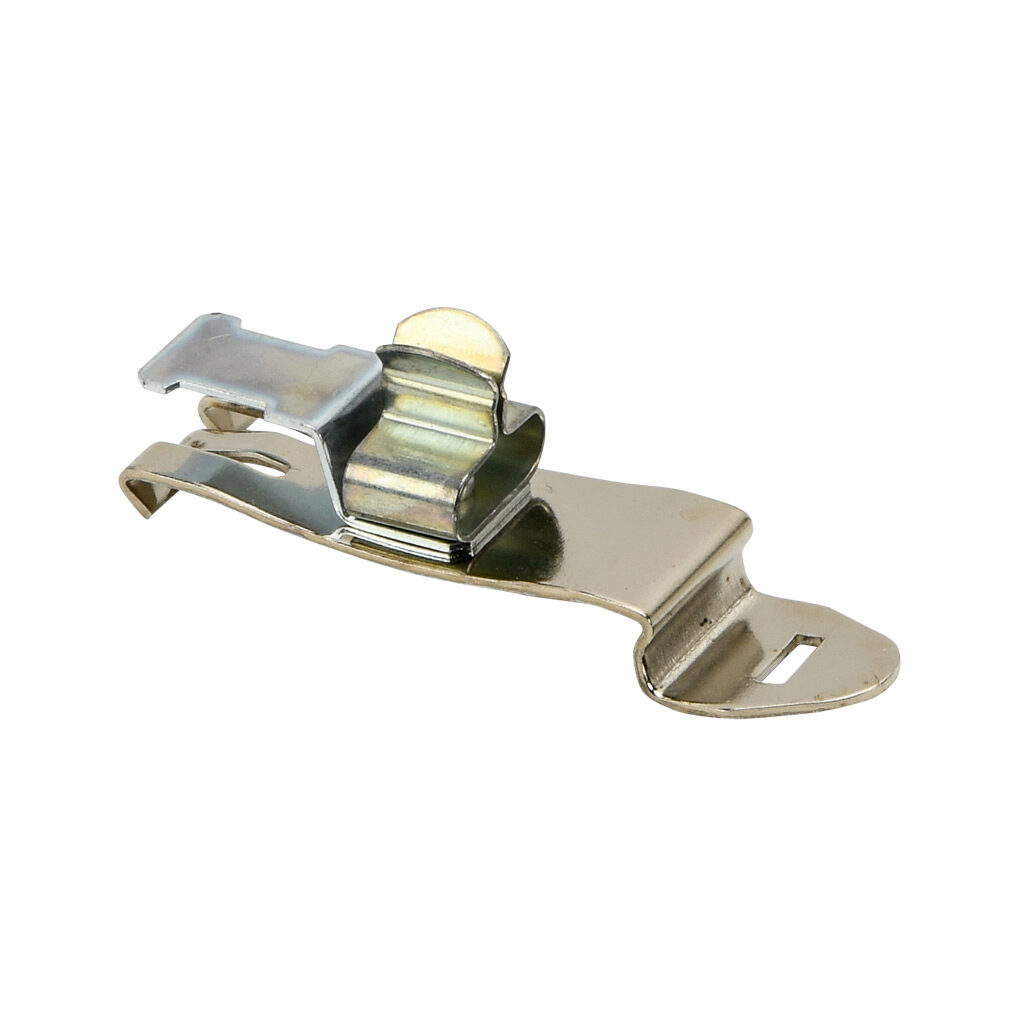 571074 - Murrplastik SCFZ-EMV series EMC shield cable clip, accepts 0.06-0.12in diameter cable, 35mm DIN rail mount, with strain relief, zinc plated spring steel. Package of 5.