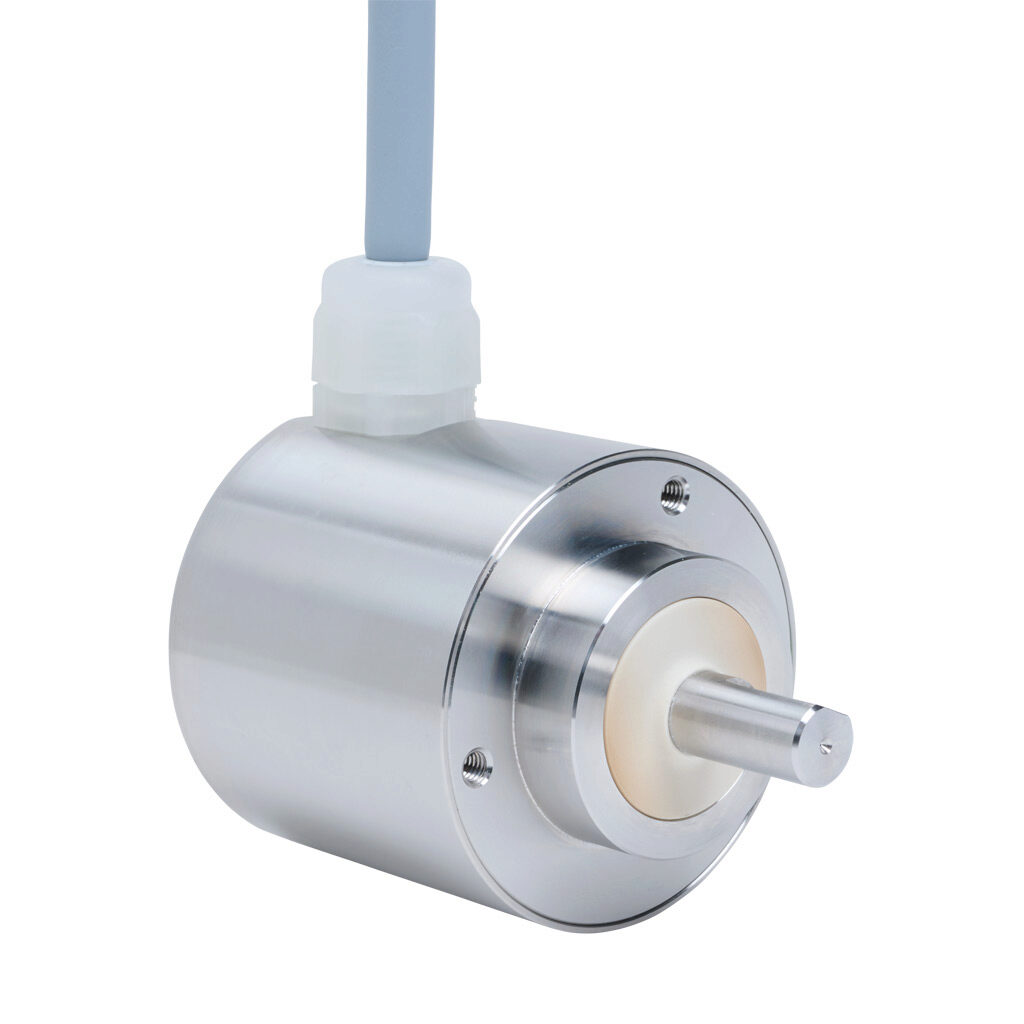 58V40963CL3050 - Wachendorff Automation WDG 58V series incremental (quadrature) rotary encoder, 5 VDC, line driver (differential) output, heavy duty, 4096 ppr, 10mm solid shaft, 58mm diameter body, IP67 and IP69K, 16.4ft/5m cable length, radial ex...