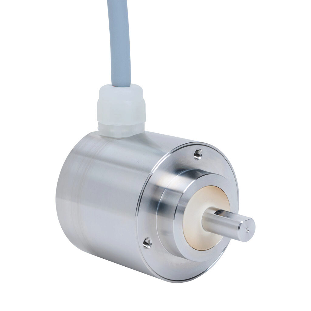 58V50003CL3050 - Wachendorff Automation WDG 58V series incremental (quadrature) rotary encoder, 5 VDC, line driver (differential) output, heavy duty, 5000 ppr, 10mm solid shaft, 58mm diameter body, IP67 and IP69K, 16.4ft/5m cable length, radial ex...