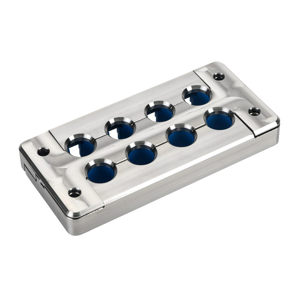 591006 - Murrplastik KDL/H-VA-FDA series cable entry system frame, stainless steel frame, 16-pin frame, (8) small opening(s), IP69K. Requires (8) Murrplastik KDT/X-FDA series small grommets.