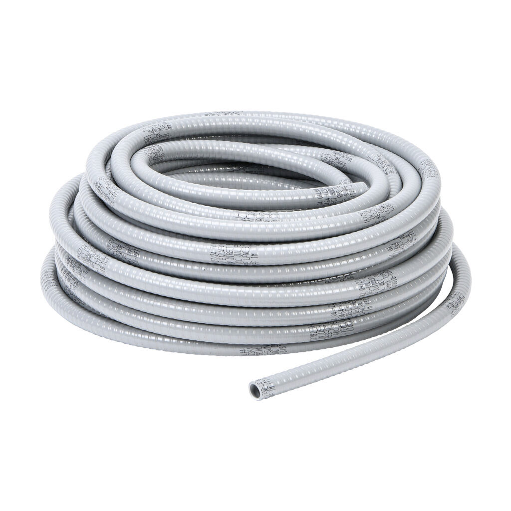 6001-30-00 - Atkore Liquid-Tuff 6000 liquid-tight flexible non-metallic conduit, embedded spiral rigid PVC, PVC wall, 3/8in trade size, gray, UL-1660 Listed, 100ft/30.4m coil length.