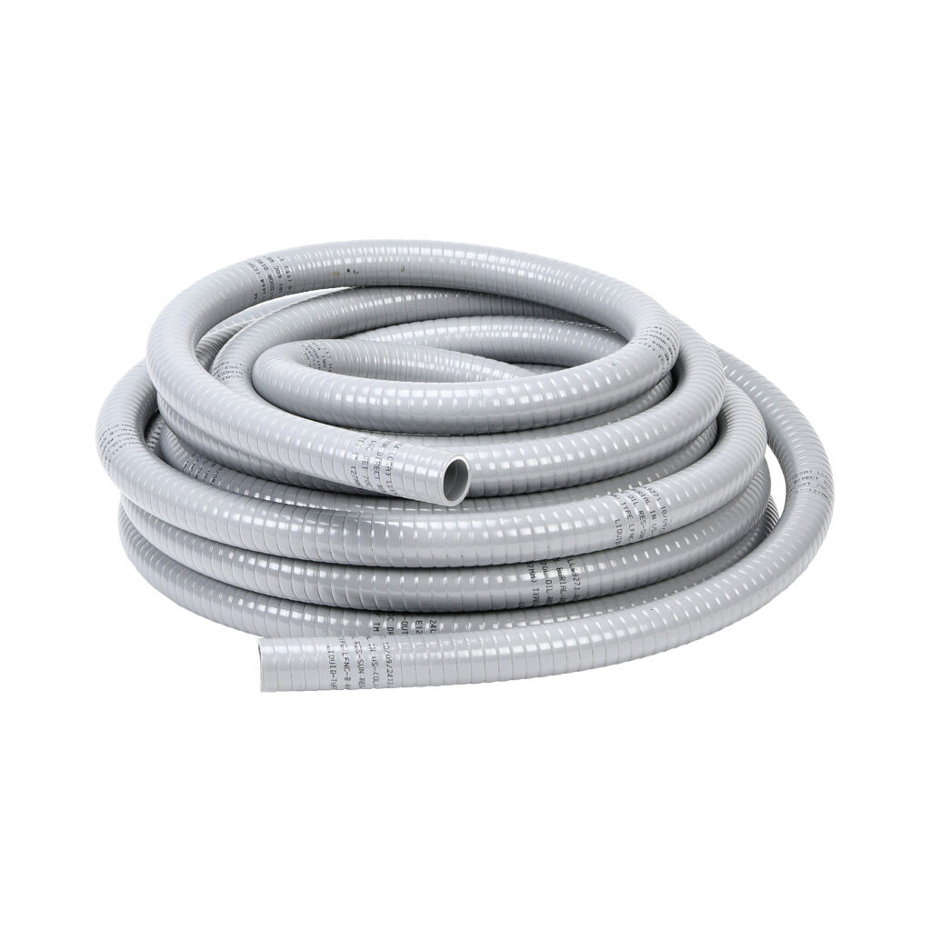 6004-24-00 - Atkore Liquid-Tuff 6000 liquid-tight flexible non-metallic conduit, embedded spiral rigid PVC, PVC wall, 1in trade size, gray, UL-1660 Listed, 50ft/15.2m coil length.