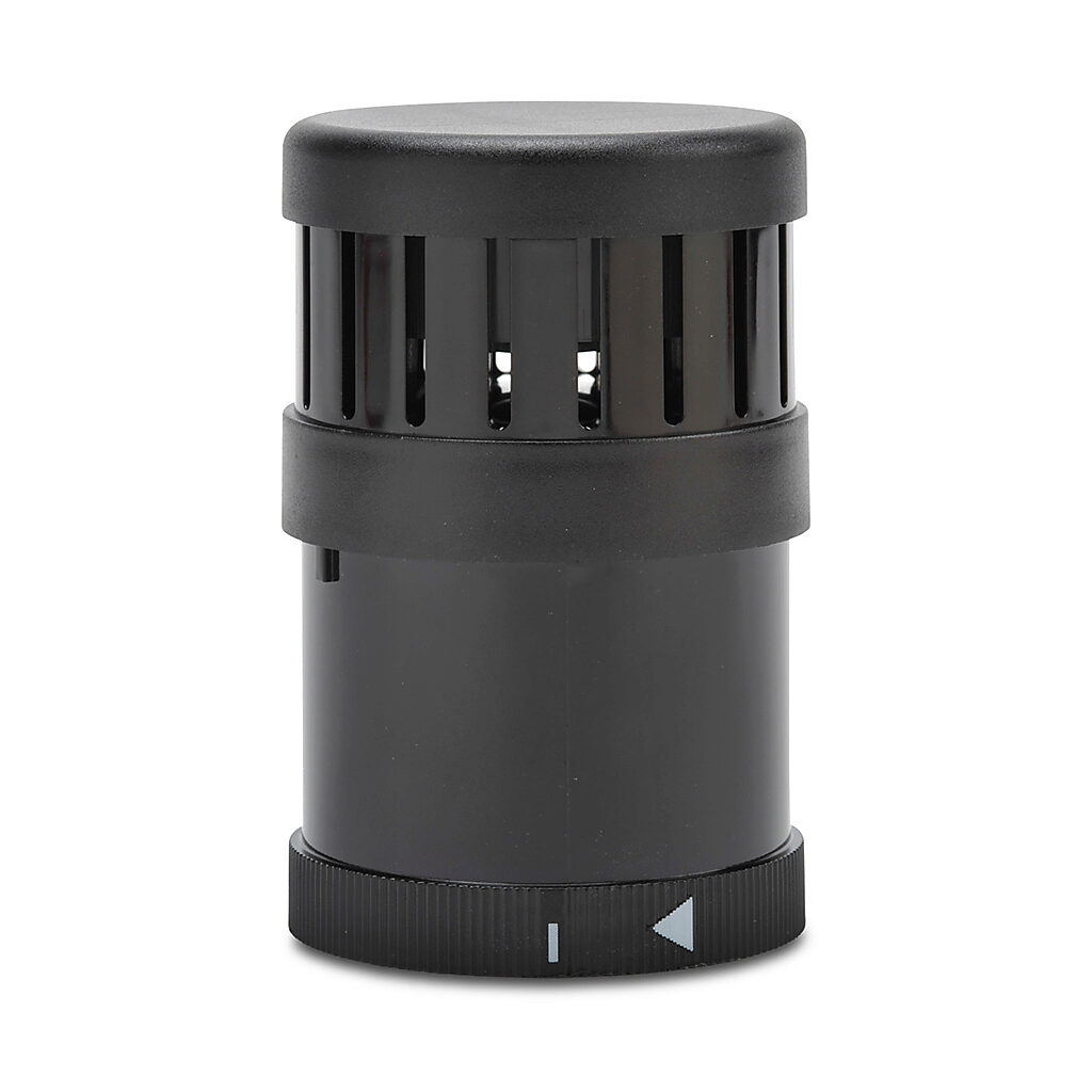64581055 - WERMA siren element, 80-100 dB at 1m, 2.5 kHz tone frequency, self-adjusting pulse tone(s), 24 VDC, ABS/polycarbonate housing, black, IP65. For use with WERMA 70mm stack light elements.