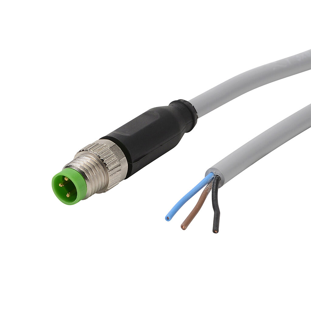 7000-08001-2100200 - Murrelektronik connection cable, M8 axial male to pigtail, 3-pole, PVC jacket, gray, 6.5ft/2m cable length, IP65 IP66K IP67, sensor & signal.