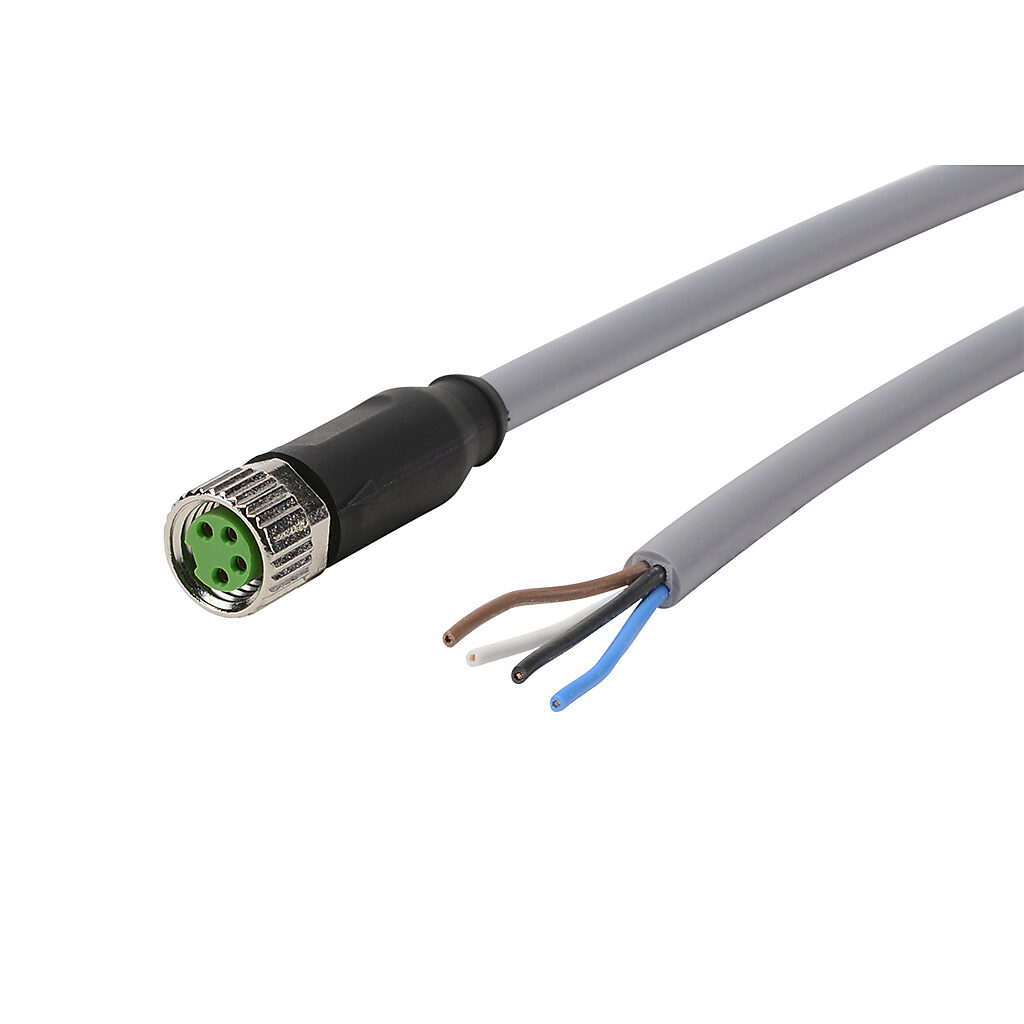 7000-08061-2110200 - Murrelektronik connection cable, M8 axial female to pigtail, 4-pole, PVC jacket, gray, 6.5ft/2m cable length, IP65 IP66K IP67, sensor & signal.