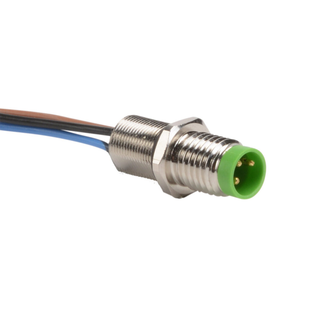 7000-08553-9700050 - Murrelektronik bulkhead connector, M8 3-wire male to pigtail, 24 AWG, 1.6ft/0.5m cable length, nylon 12 conductor insulation material, IP67.
