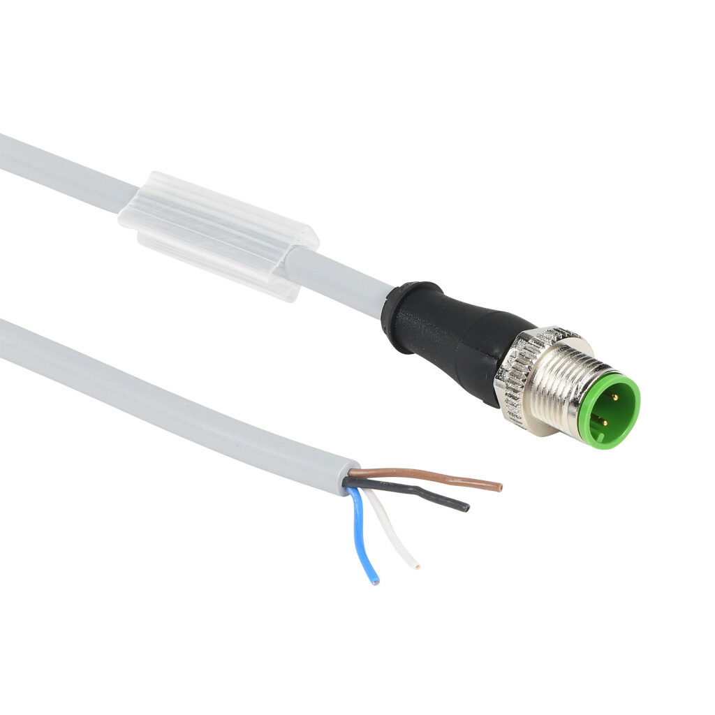 7000-12021-2140700 - Murrelektronik connection cable, M12 axial male A-coded to pigtail, 4-pole, 250 VAC/VDC, 4A, 22 AWG, PVC jacket, gray, unshielded, 22.9ft/7m cable length, IP65 IP66K IP67, sensor & signal.