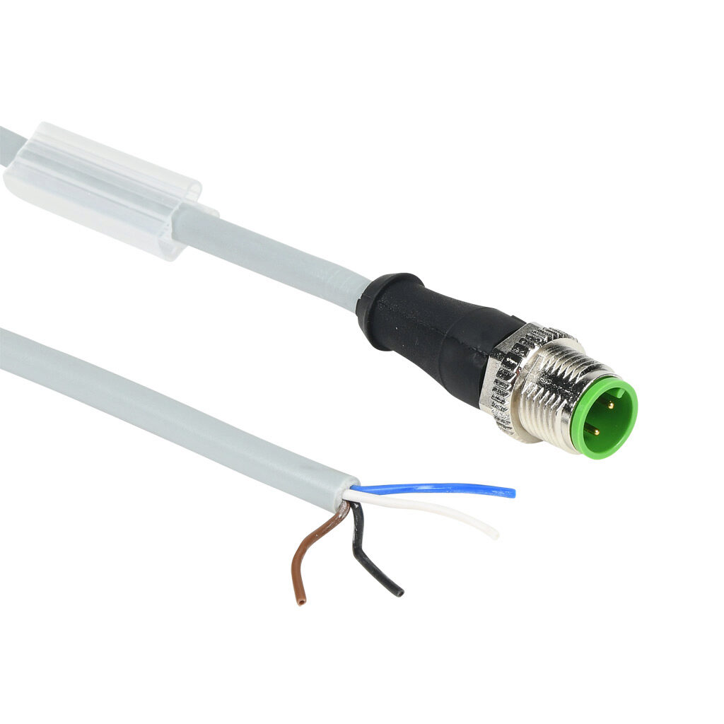 7000-12021-2141000 - Murrelektronik connection cable, M12 axial male A-coded to pigtail, 4-pole, 250 VAC/VDC, 4A, 22 AWG, PVC jacket, gray, unshielded, 32.8ft/10m cable length, IP65 IP66K IP67, sensor & signal.