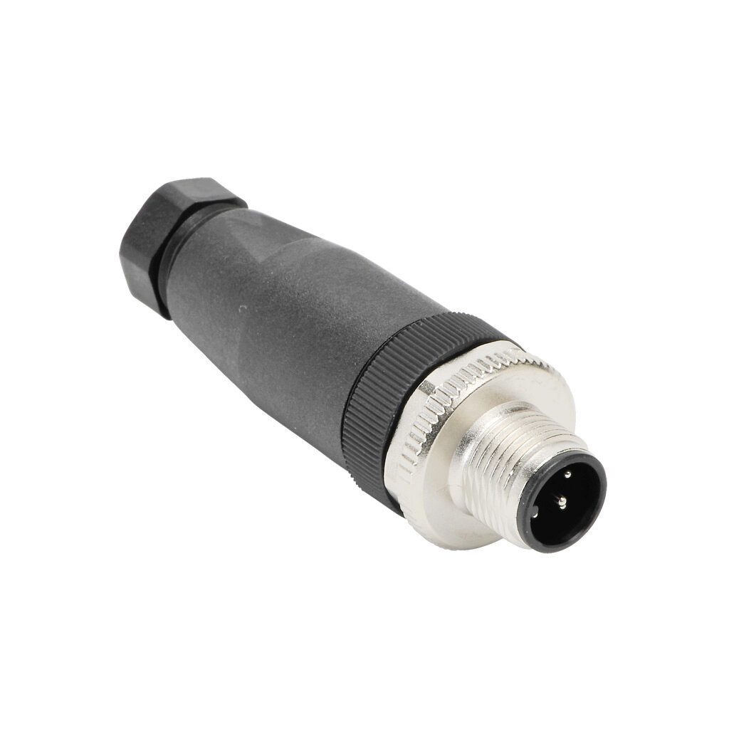 7000-12721-0000000 - Murrelektronik connector, field-wireable, M12 barrel 5-pin male axial connection, accepts cable diameter size 4-6mm, 18 AWG, screw terminal connection, IP67.