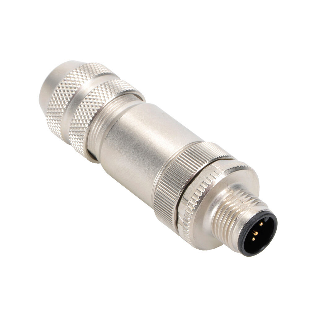 7000-13321-0000000 - Murrelektronik connector, field-wireable, M12 barrel 5-pin male axial connection, accepts cable diameter size 6-8mm, 18 AWG, screw terminal connection, IP67.