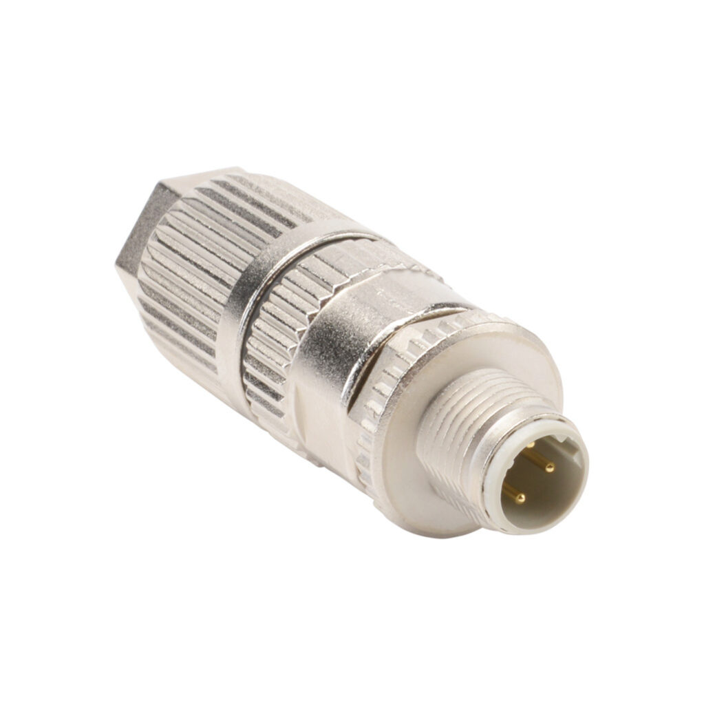7000-14521-0000000 - Murrelektronik connector, field-wireable, M12 D-coded 4-pole male axial, accepts cable diameter size 4.5-8.8mm, 26-22 AWG, insulation displacement (IDC) connection, IP65 IP67.