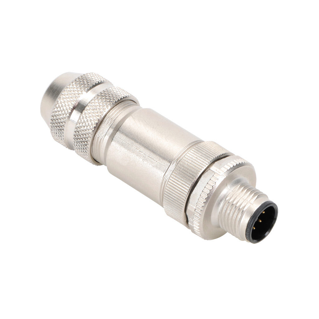 7000-17341-0000000 - Murrelektronik connector, field-wireable, M12 barrel 8-pin male axial connection, accepts cable diameter size 6-8mm, 20 AWG, screw terminal connection, IP67.