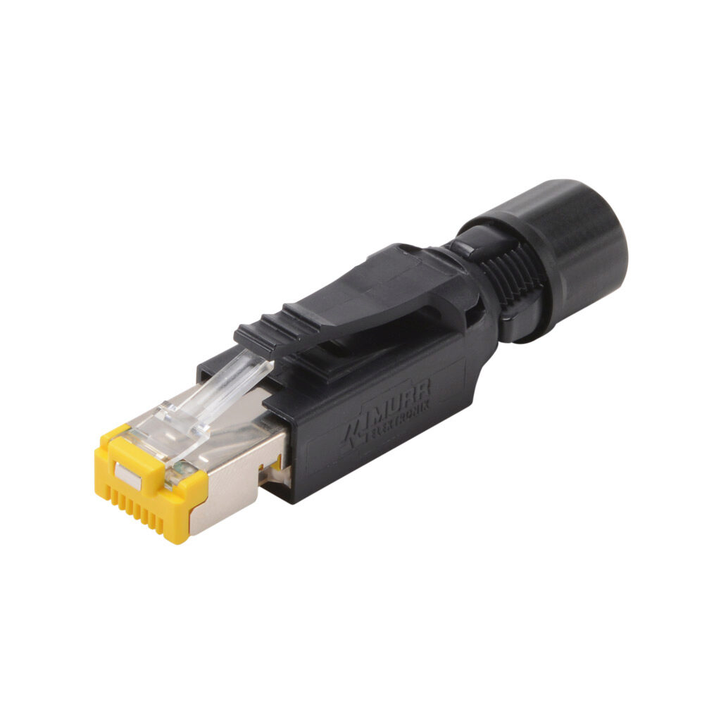 7000-74011-0000000 - Murrelektronik Cat6a Ethernet connector, field-wireable, RJ45 8-pole Ethernet male axial, accepts cable diameter size 4.5-9mm, 26-22 AWG, insulation displacement (IDC) connection, IP20.