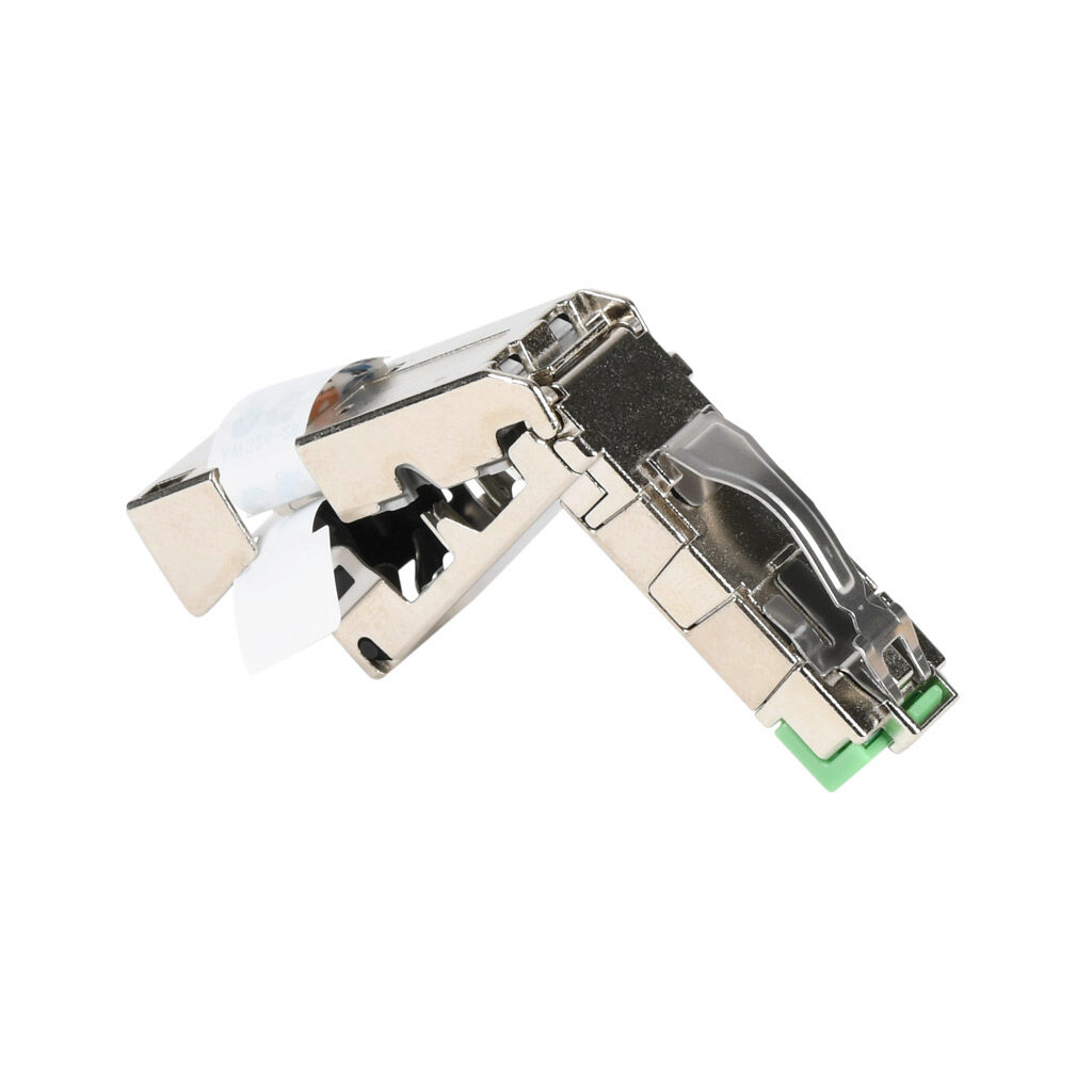 7000-74085-0000000 - Murrelektronik Cat5e Ethernet connector, field-wireable, 8-pin RJ45 90 degree male heavy duty, accepts cable diameter size 5-9mm, 24-26 AWG, insulation displacement (IDC) connection, IP20.