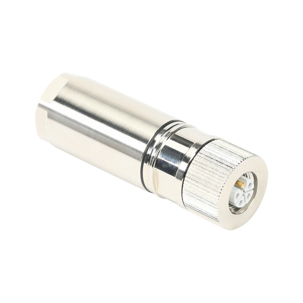 7000-P4661-0000000 - Murrelektronik connector, field-wireable, 5-pin M12 axial female L-coded, accepts cable diameter size 9-13mm, 16-14 AWG, push-lock spring clamp connection, IP65.