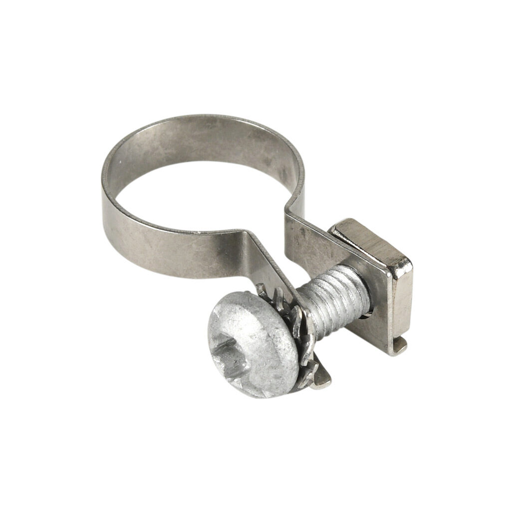 71345225 - Endress+Hauser grounding clamp, 316 stainless steel. For use with Endress+Hauser Picomag series flow meters.