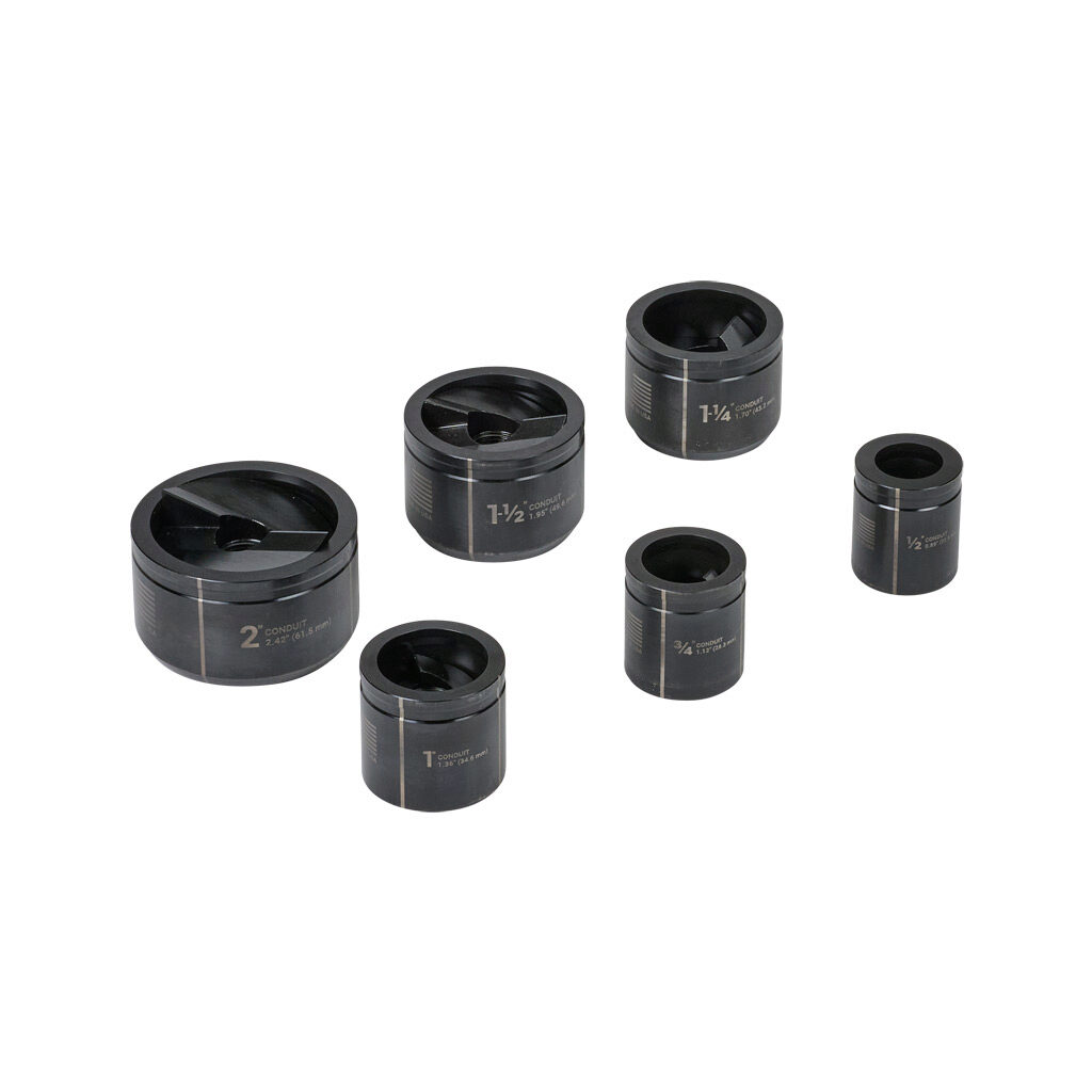 7236 - Greenlee Slug-Buster knockout punch set, 6 pieces, round, 1/2in-2in conduit.