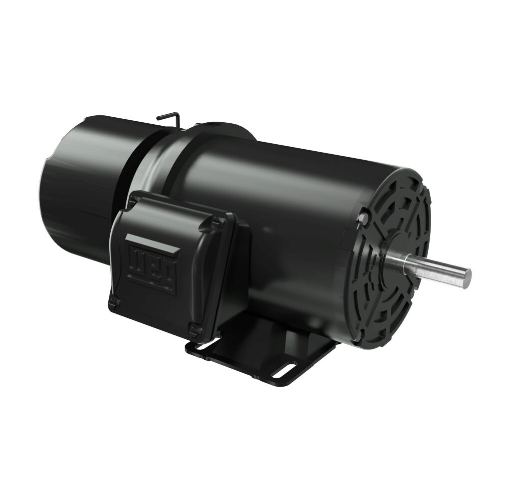 .7518ES3EBMW56-S - WEG Electric S standard efficiency AC induction motor, general purpose, inverter rated and brake, 3/4hp, 3-phase, 208-230/460 VAC, 1800rpm, TEFC, NEMA 56 frame, rolled steel, rigid base mount. Stearns 104817100KQ brake assembly ...