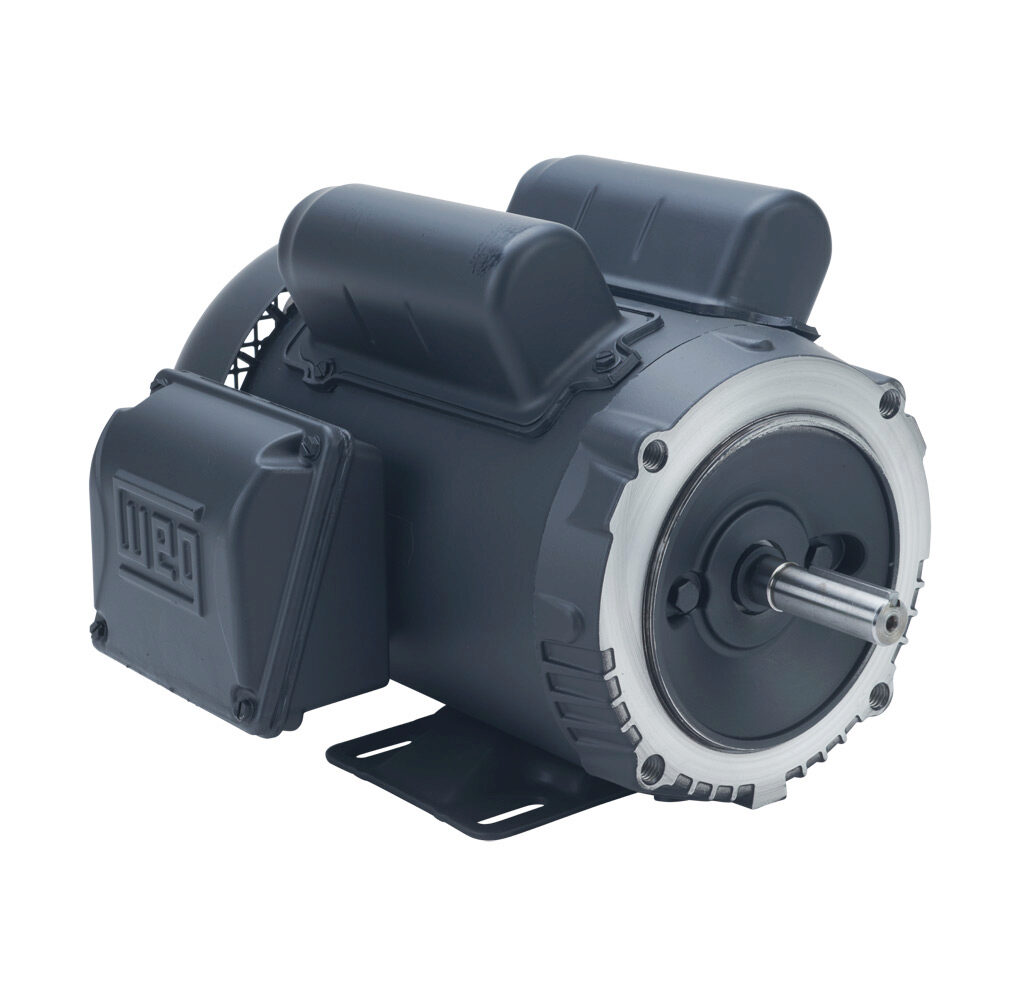 .7536ES1B56C-S - WEG Electric S standard efficiency AC induction motor, general purpose, 3/4hp, 1-phase, 115/208-230 VAC, 3600rpm, TEFC, NEMA 56C frame, rolled steel, C-face/rigid base mount.