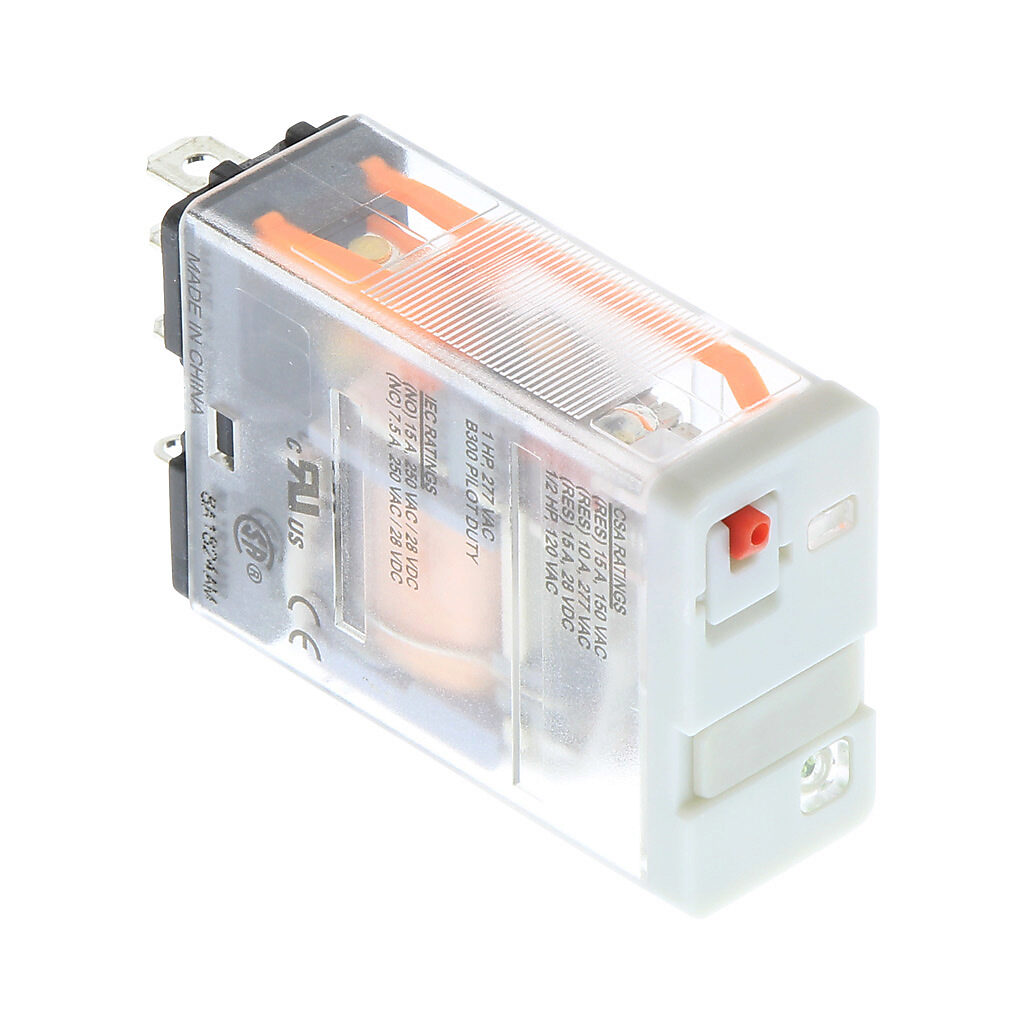 781-1C-120A - AutomationDirect ice cube control relay, socket mount, encapsulated push-to-test, 120 VAC coil voltage, SPDT, (1) N.O., (1) N.C., 15A contact rating, 5-pin, LED indicator(s). Requires 781-1C-SKT mounting socket.