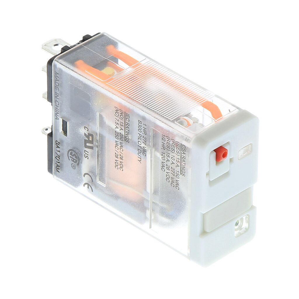 781-1C-240A - AutomationDirect ice cube control relay, socket mount, encapsulated push-to-test, 240 VAC coil voltage, SPDT, (1) N.O., (1) N.C., 15A contact rating, 5-pin, LED indicator(s). Requires 781-1C-SKT mounting socket.