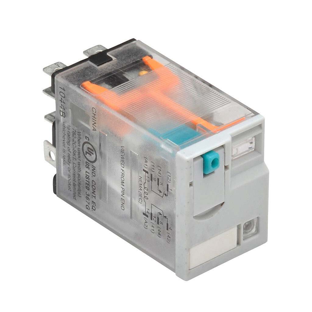 782-2C-12D - AutomationDirect ice cube control relay, socket mount, encapsulated push-to-test, 12 VDC coil voltage, DPDT, (2) N.O., (2) N.C., 15A contact rating, 8-pin, LED indicator(s). Requires 782-2C-SKT mounting socket.